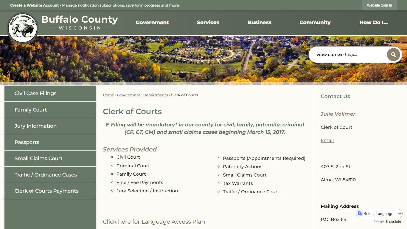 Clerk of Courts | Buffalo County, WI - Official Website