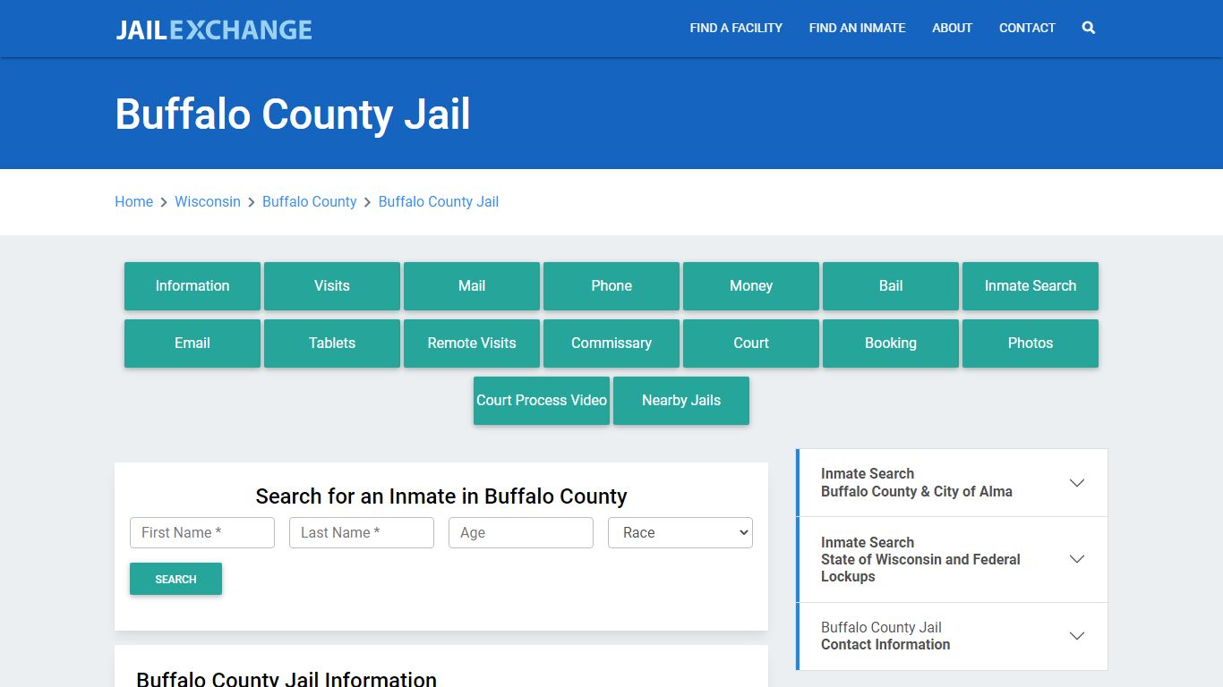 Buffalo County Jail Roster Lookup, WI, Inmate Search